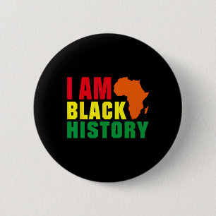 I Am Black History Month Africa Graphic 6 Cm Round Badge