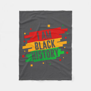 I Am Black History Month African American Black Pr Fleece Blanket