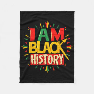 I Am Black History Month African American Boys Gir Fleece Blanket