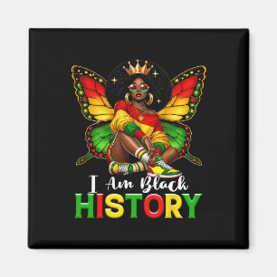 I Am Black History Month African American Butterfl Magnet