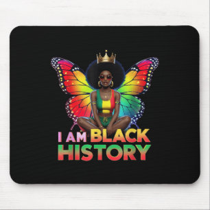 I Am Black History Month African American Butterfl Mouse Pad