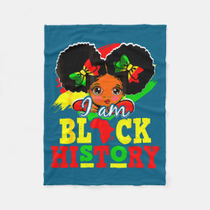 I Am Black History Month African American For Girl Fleece Blanket