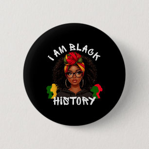 I Am Black History Month African American Girls Wo 6 Cm Round Badge