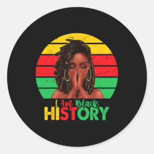 I Am Black History Month African American Juneteen Classic Round Sticker