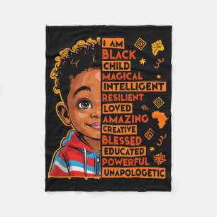 I Am Black History Month African American Juneteen Fleece Blanket