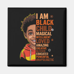 I Am Black History Month African American Kids Boy Magnet