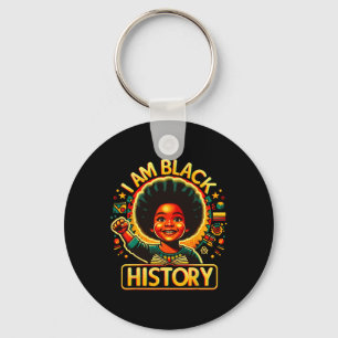 I Am Black History Month African American Kids Jun Key Ring
