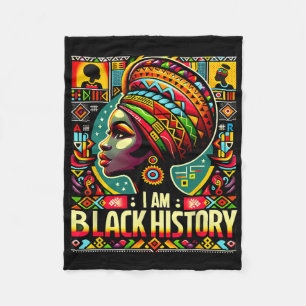 I Am Black History Month African American Pride 1  Fleece Blanket
