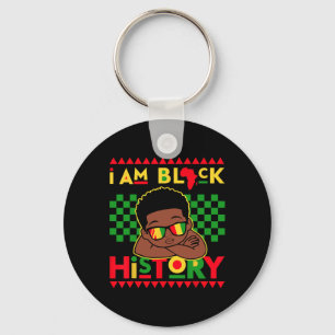 I Am Black History Month African American Pride Bo Key Ring