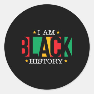 I Am Black History Month African American Pride Ce Classic Round Sticker