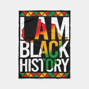 I Am Black History Month African American Pride Ce Fleece Blanket