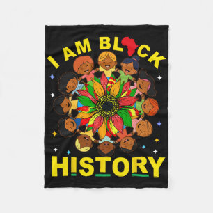 I Am Black History Month African American Pride Gi Fleece Blanket