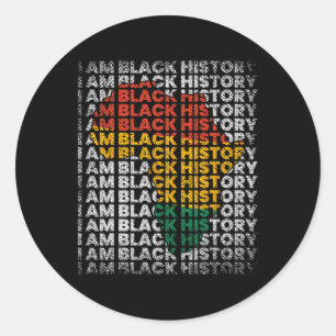 I Am Black History Month African American Women Me Classic Round Sticker