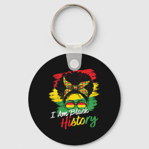 I Am Black History Month African Girls Women Key Ring
