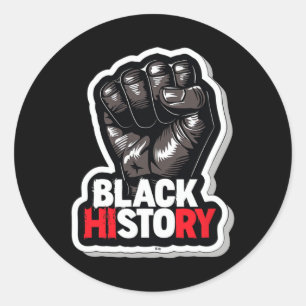 I Am Black History Month African Pride Black Fist Classic Round Sticker