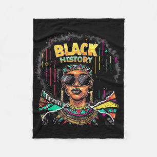 I Am Black History Month African Pride Black Fist  Fleece Blanket