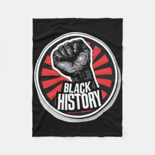 I Am Black History Month African Pride Black Fist  Fleece Blanket