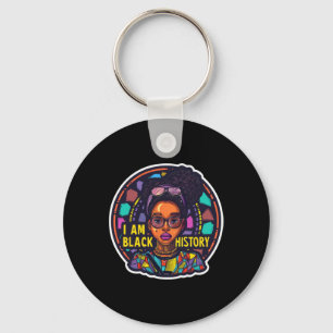 I Am Black History Month African Pride Black Fist Key Ring