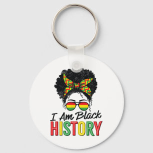I Am Black History Month African Women Girls Key Ring