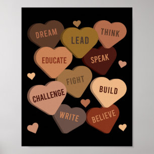 I Am Black History Month Afro African American Tea Poster