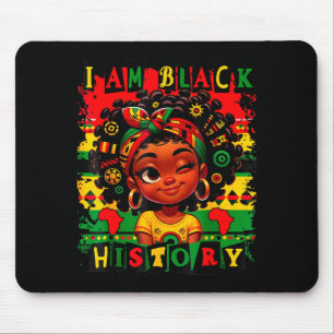 I Am Black History Month Black Melanin Kids Girls Mouse Pad