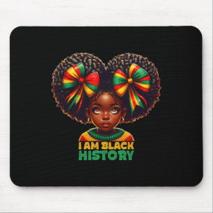 I Am Black History Month Black Melanin Kids Girls Mouse Pad
