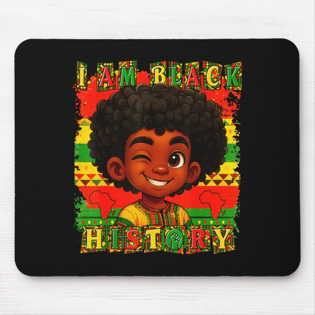 I Am Black History Month Black Pride African Ameri Mouse Pad (Front)