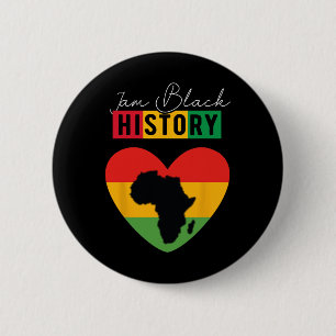 I Am Black History Month Celebrate Afro Women Vale 6 Cm Round Badge
