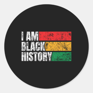 I Am Black History Month Funny Vintage Juneteenth Classic Round Sticker