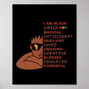 I Am Black History Month Kids Boys African America Poster