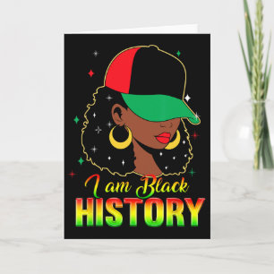 I Am Black History Month Loc'd Girl Black Women Ce Card