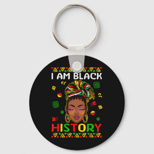 I Am Black History Month Loc'd Girl Black Women Ce Key Ring