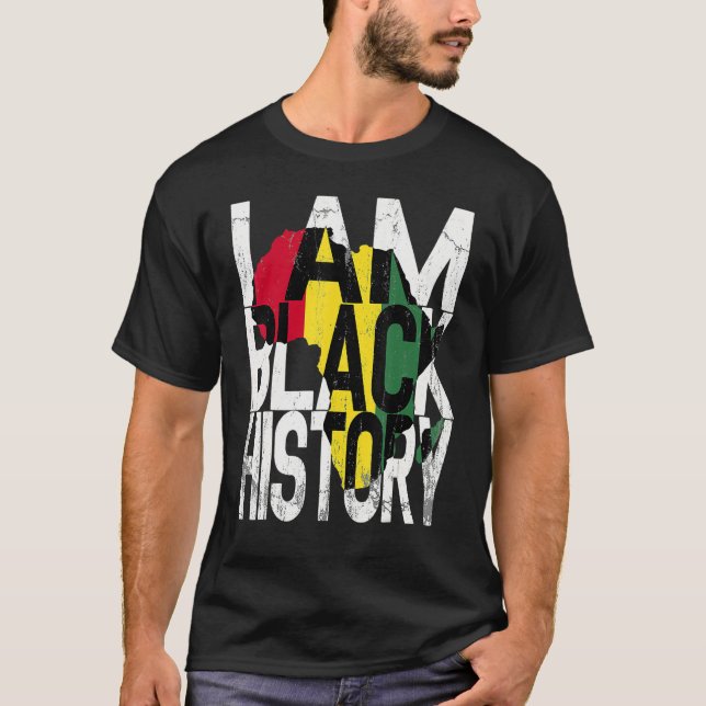 I Am Black History Month Melanin BLM African Pride T-Shirt (Front)