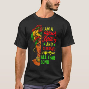 I Am Black History Month Proud Afro African Black  T-Shirt