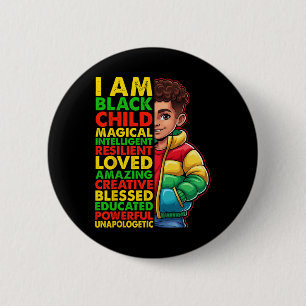 I Am Black History Month Shirt Kids Boys African A 6 Cm Round Badge