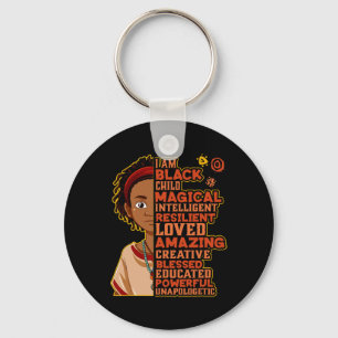 I Am Black History Month Shirt Kids Boys African A Key Ring