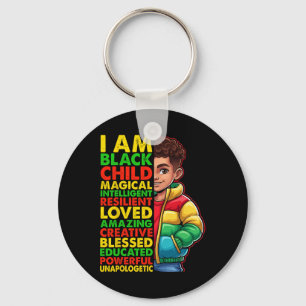 I Am Black History Month Shirt Kids Boys African A Key Ring