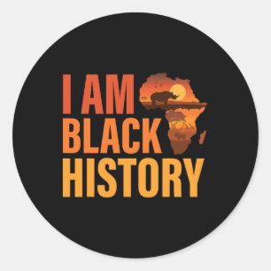 I Am Black History Month Strong African Black Mela Classic Round Sticker