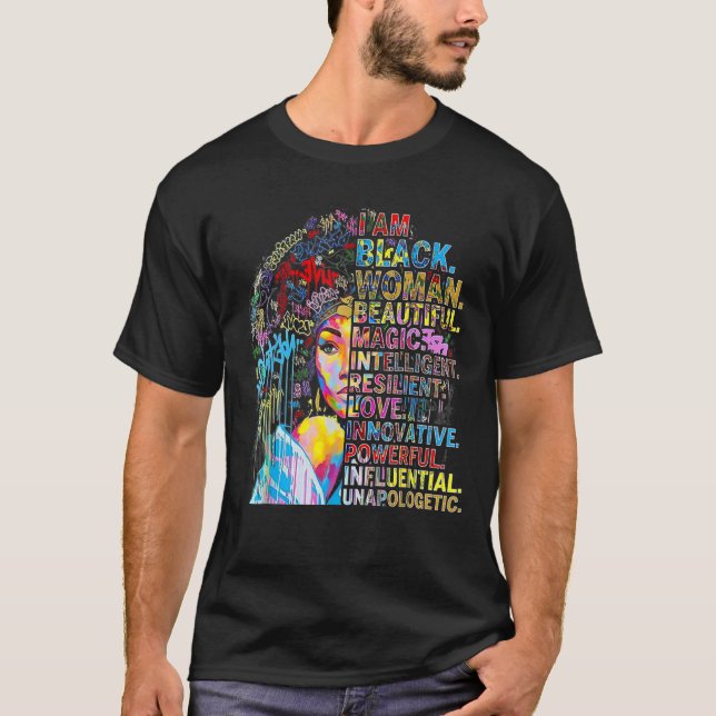 I Am Black History Month, Strong African Queen Gir T-Shirt (Front)