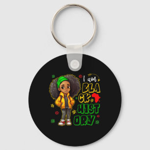 I Am Black History Month Teens Kids Girls African Key Ring