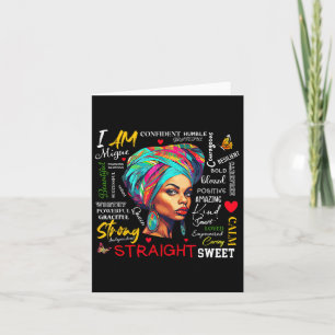 I Am Black History Month Women Girl Afro Black Que Card