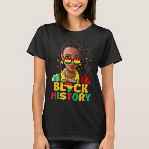 I Am Black History Month Women Girl Afro Black Que T-Shirt