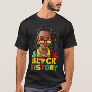 I Am Black History Month Women Girl Afro Black Que T-Shirt