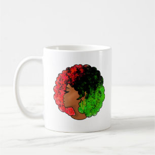 I am black history pan African flag afro women red Coffee Mug
