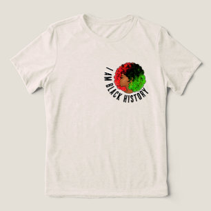 I am black history pan African flag afro women red Tri-Blend Shirt