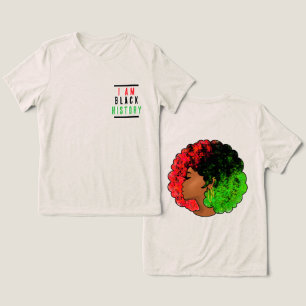 I am black history pan African flag afro women red Tri-Blend Shirt