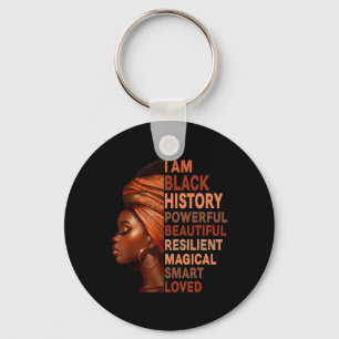 I Am Black History Powerful Women Girls Black Hist Key Ring