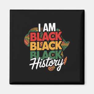 I Am Black History Proud Afro Melanin African Amer Magnet