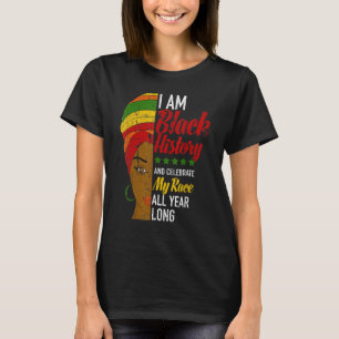I Am Black History Queen Melanin Afro African Prid T-Shirt