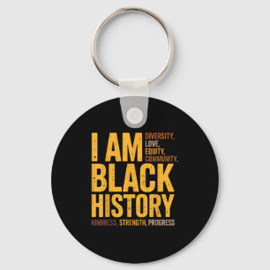 I Am Black History Vintage Key Ring